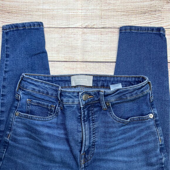 Everlane The Perform High Rise Skinny Jeans Womens 28 Blue Denim Stretch Pants M - Picture 10 of 13
